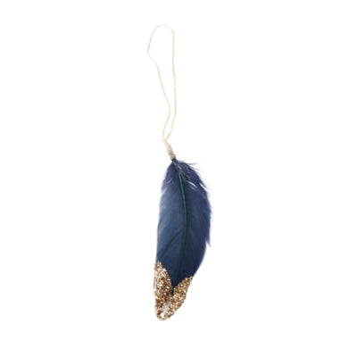Ngk Hanger veer blauw met goudkleurige glitter 14 cm | 26 stuks