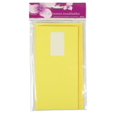 Kaarten met enveloppen geel 21 cm 5 stuks | 48 stuks