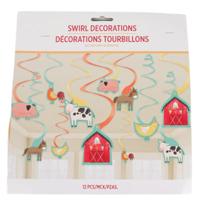 Amscan Spiraal hanger barnyard 61 cm set van 12 | 20 stuks