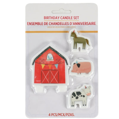 Amscan Kaarsen boerderij barnyard 8 cm set van 4 stuks | 24 stuks