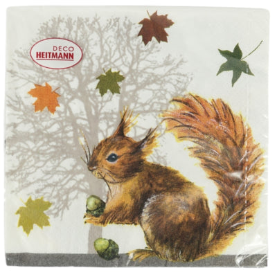 Deco Heitmann servetten eekhoorn 33 x 33 cm 3-laags 20 stuks | 90 stuks