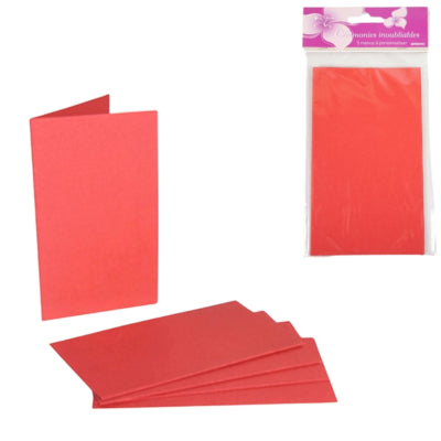 DIY menukaarten karton rood 10 x 17 cm 5 stuks | 24 stuks