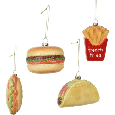 Ngk Home deco kersthanger fastfood 11 cm set van 4 | 5 stuks