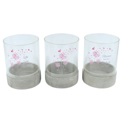 Theelichthouder paardenbloem 13 cm 3 assorti | 9 stuks