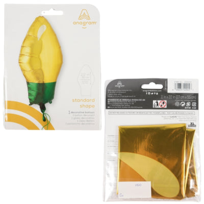 Amscan Folie ballon kerstlamp goudkleurig 55 cm | 25 stuks