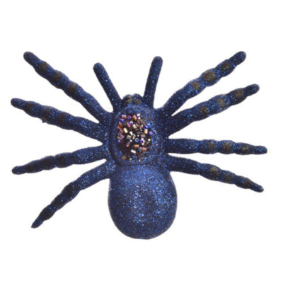 Decoratie spin op clip blauw 15 cm | 24 stuks
