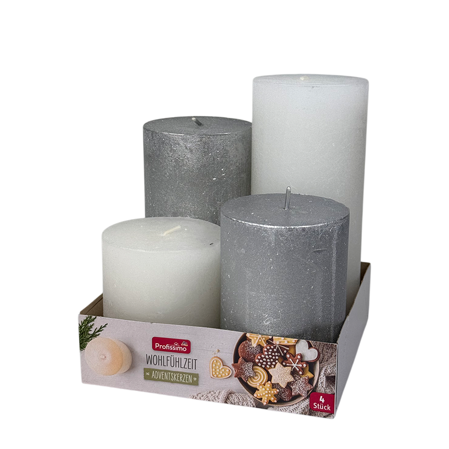 Profissimo Stompkaars Rustiek Metallic Set Zilver Wit 4-delig