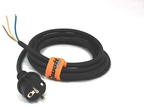 QwattPro aansluitsnoer kl.i 5m 3g1,5 h07rn-f zwart ip44 - 2511124 - 2511124