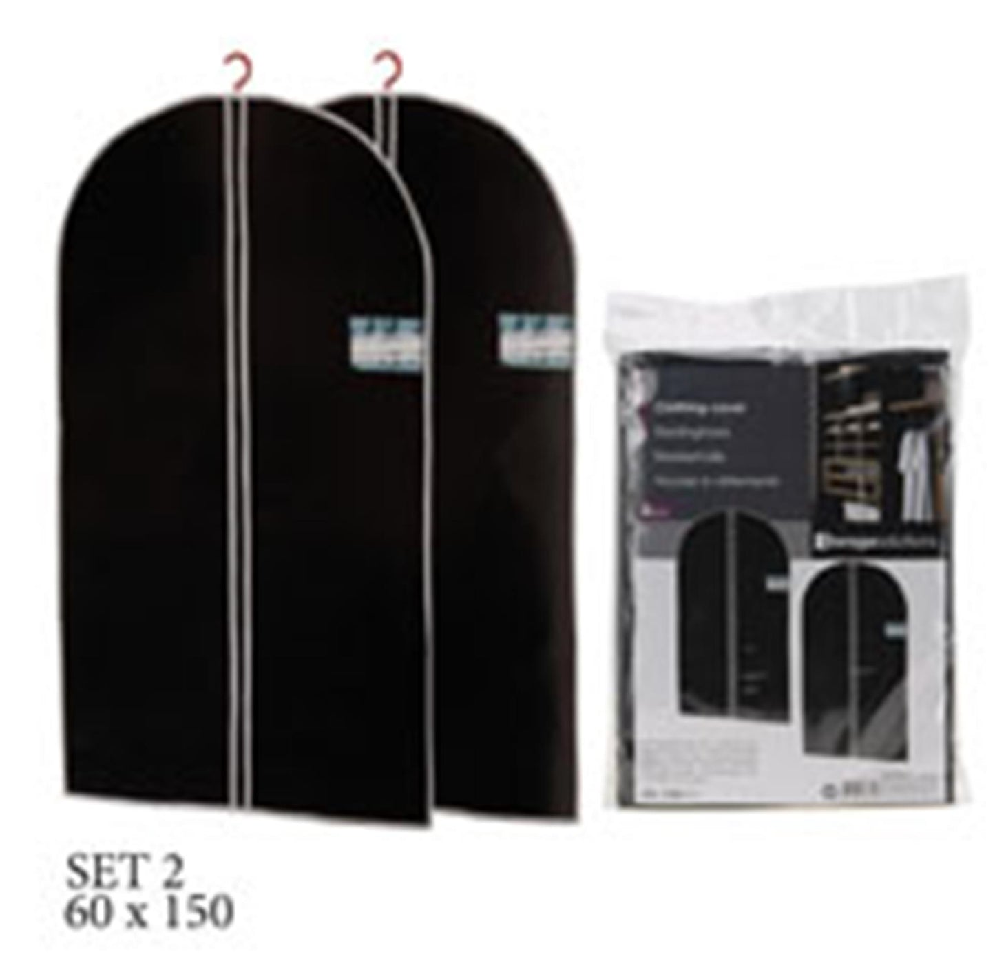 Excellent Houseware Kledinghoes met rits set van 2