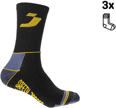 Safety Jogger sj sokken 3-pack 77.5157.500 zwart grijs - maat 39-42 - 00.118.014.39