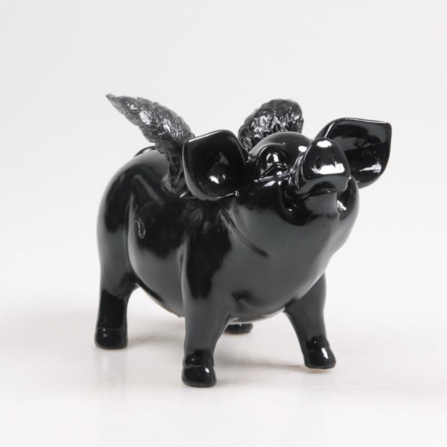 Stoobz Design Stoobz spaarvarken met vleugels zwart
