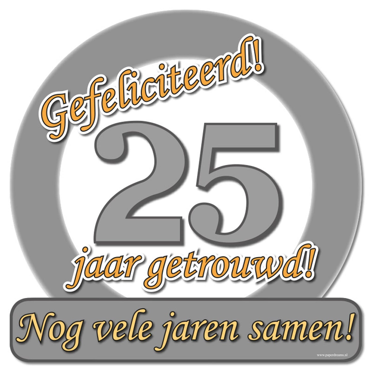Paperdreams Kroonschild-speciaal-25 jr getrouwd