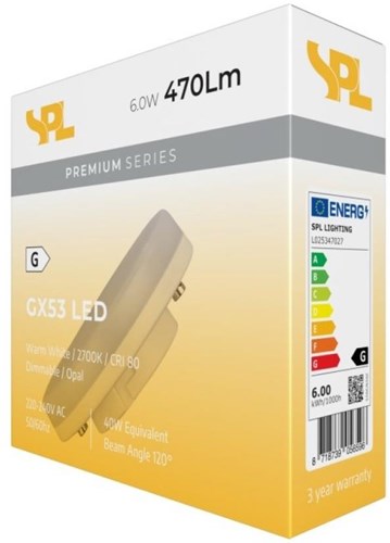 Enzo Spl led spot gx53 6-40w 2700k dimbaar - led7395