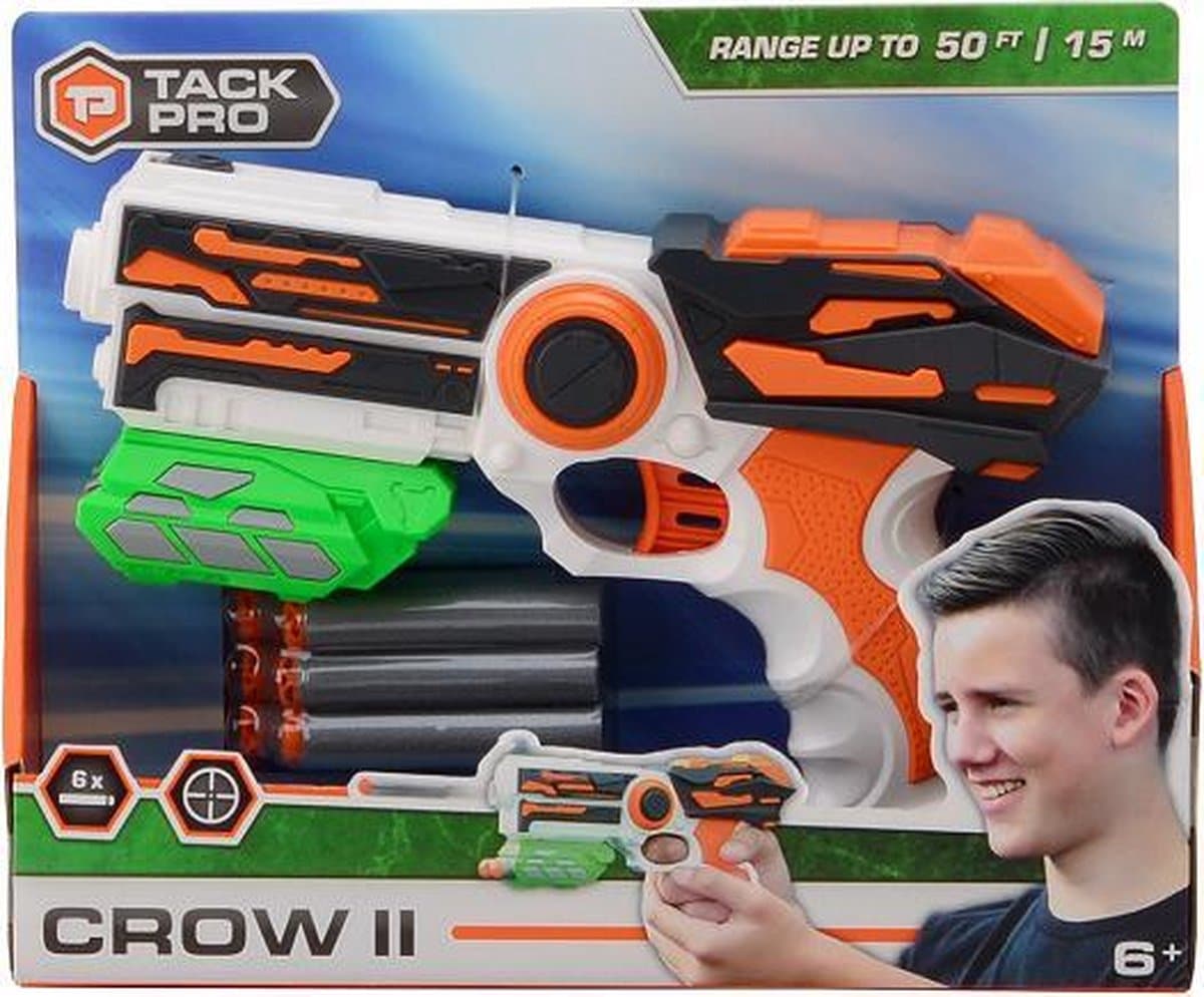 Bongers Speelgoed Tack pro crow ii met 6 darts 23 cm