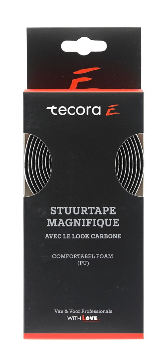 Buzaglo Tecora e stuurlint magnifique carbon look, ø2.5x30mm, 2m,wit