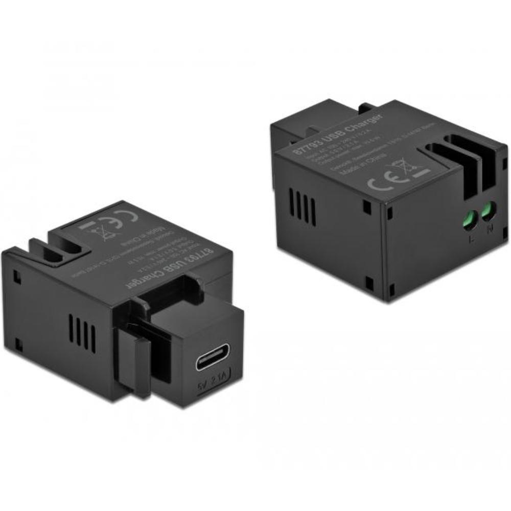 USB C naar 2‑pins aansluitblok keystone
