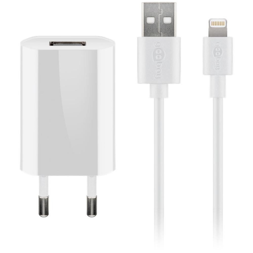 USB A oplader + lightning kabel