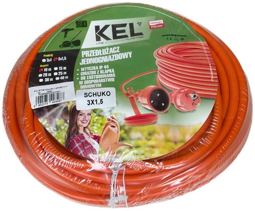 Enzo Verlengsnoer pvc oranje 3x1,5qmm 40m - 1167058