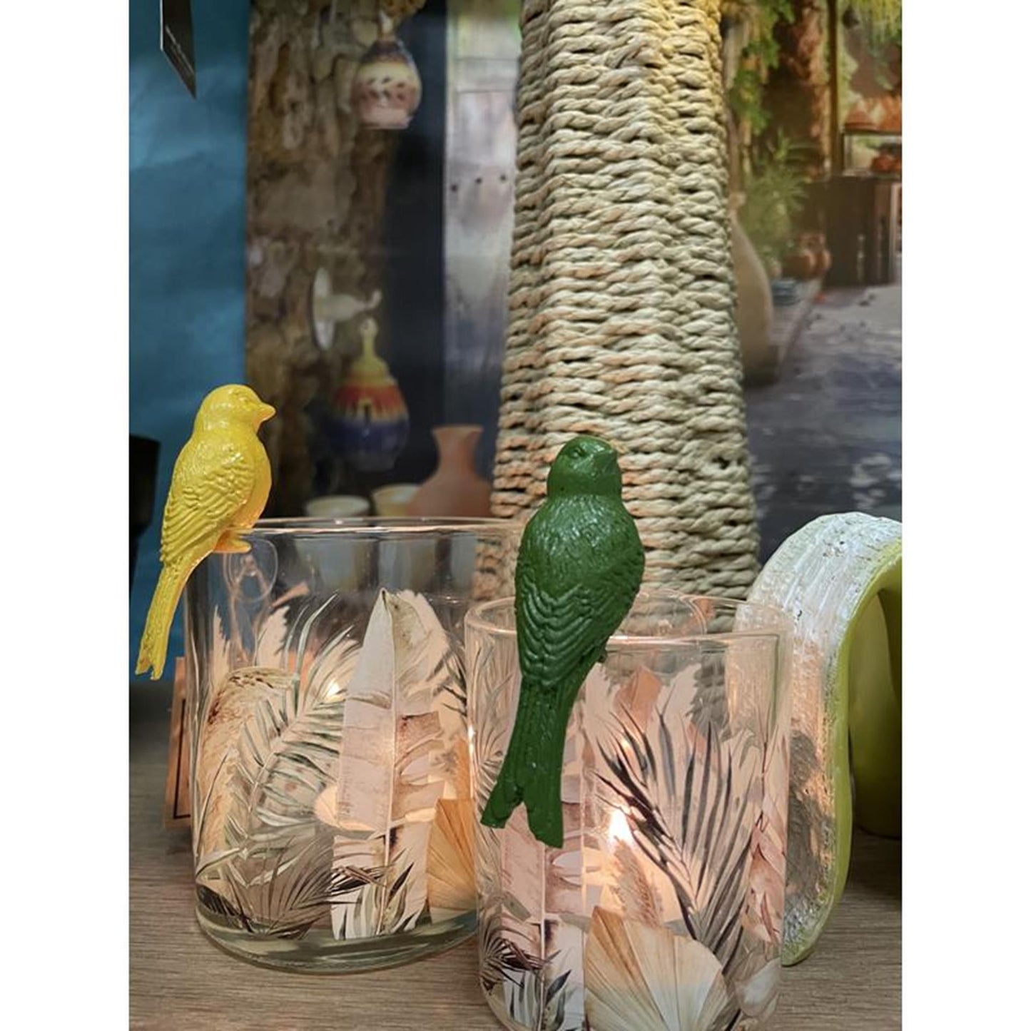 CosyDecor Beeld zittende vogel 4x3x7cm