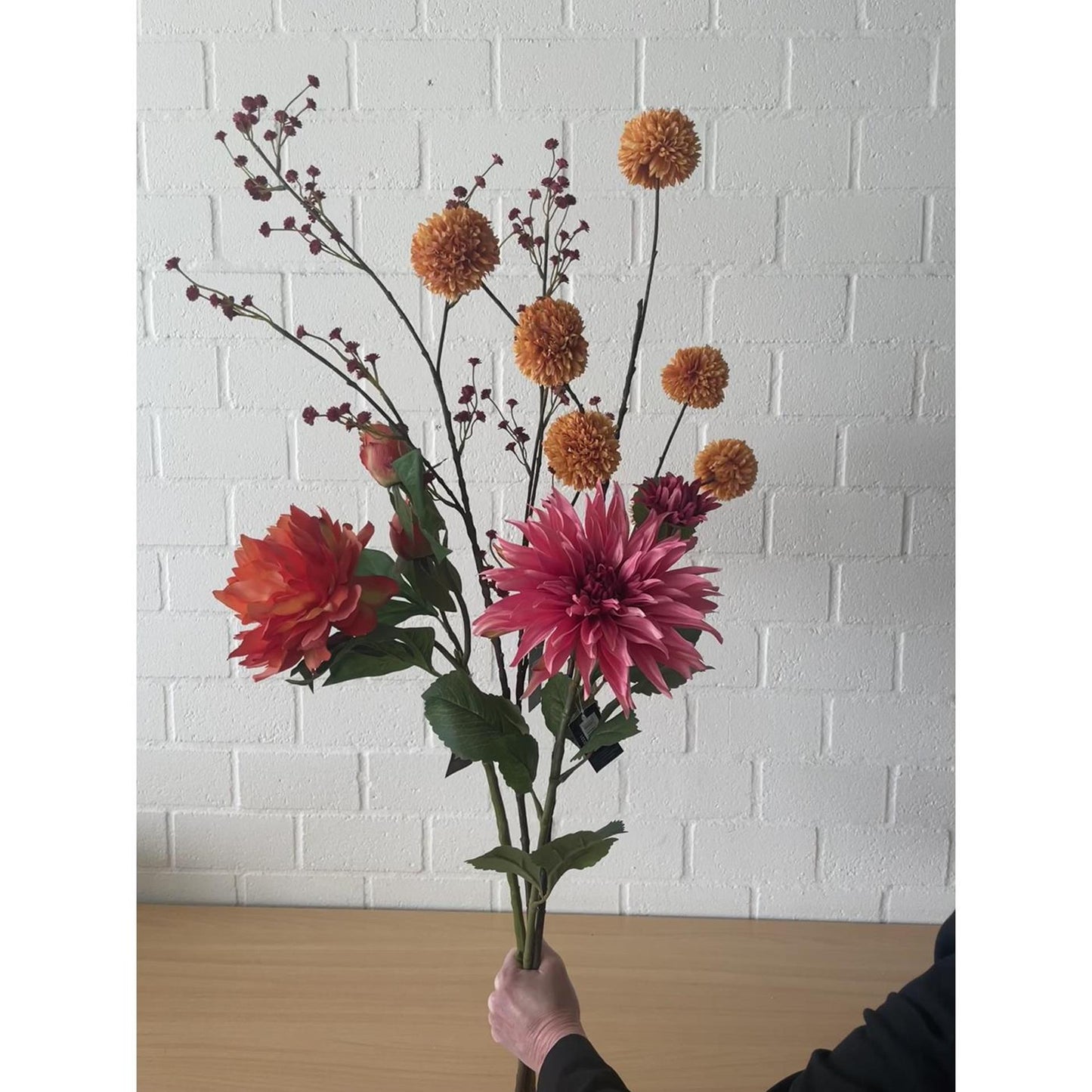 Roberts Collection Kunstbloem peony spray 64cm oranje