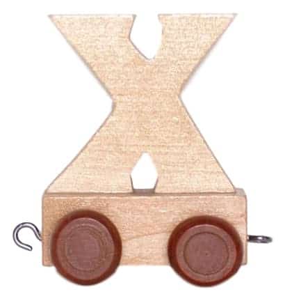 Bongers Speelgoed Houten letter x met wieltjes 6 cm hoog