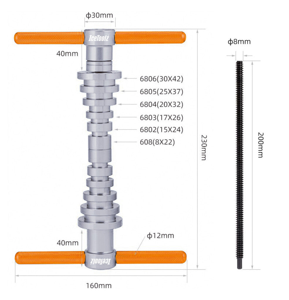 IceToolz Xpert naaflagerinstallatie in koffer, e296