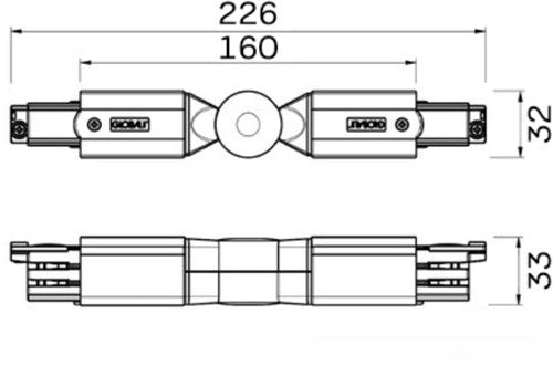 Enzo Xts hoekstuk instelbaar tbv. rail 3-fasen zwart - 5050044