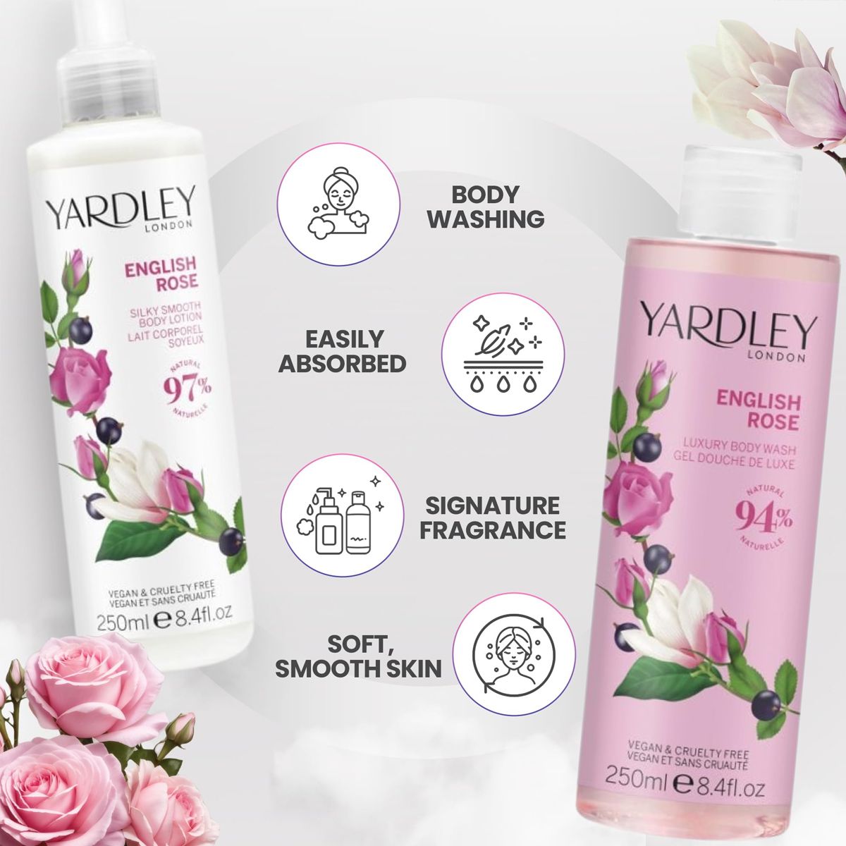 Yardley London Yarley london english rose body wash body lotion collection