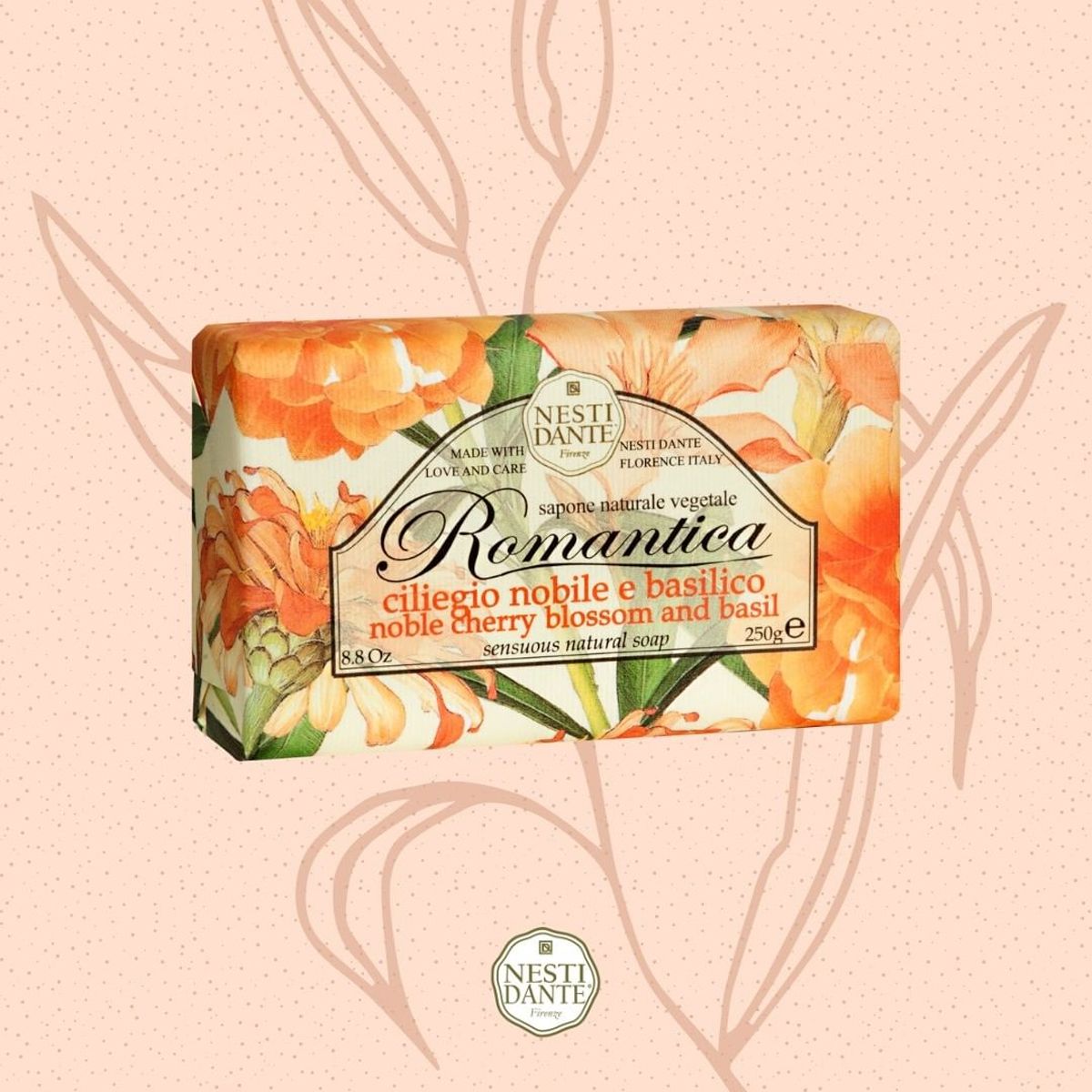 Nesti Dante romantica noble cherry blossom basil zeep 250gr.