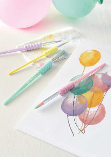 Faber-Castell Faber castell fc-481620 penselenset soft touch 4 stuks pastel kleuren
