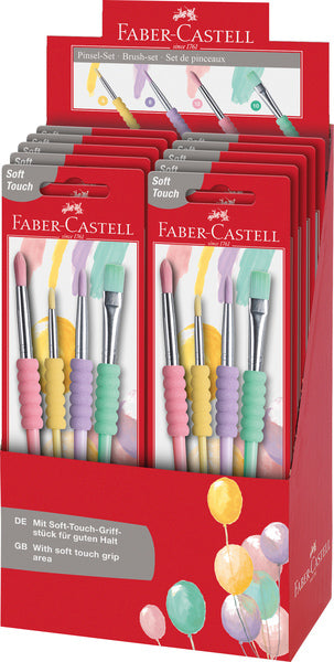 Faber-Castell Faber castell fc-481620 penselenset soft touch 4 stuks pastel kleuren