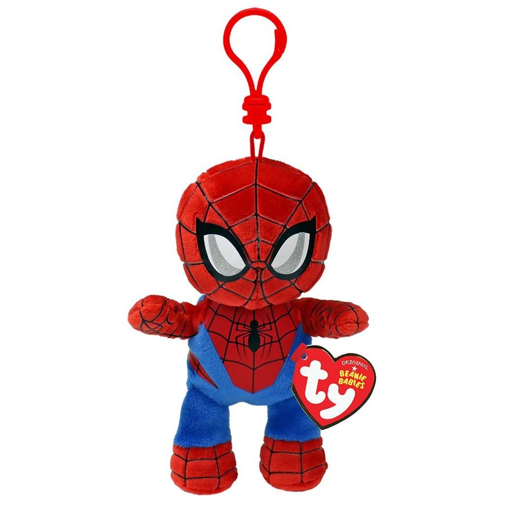 TY beanie babies clip marvel knuffel spiderman 12 cm