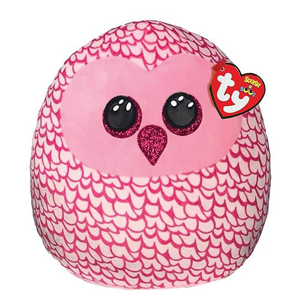 TY squish a boo knuffelkussen uil pinky 23 cm