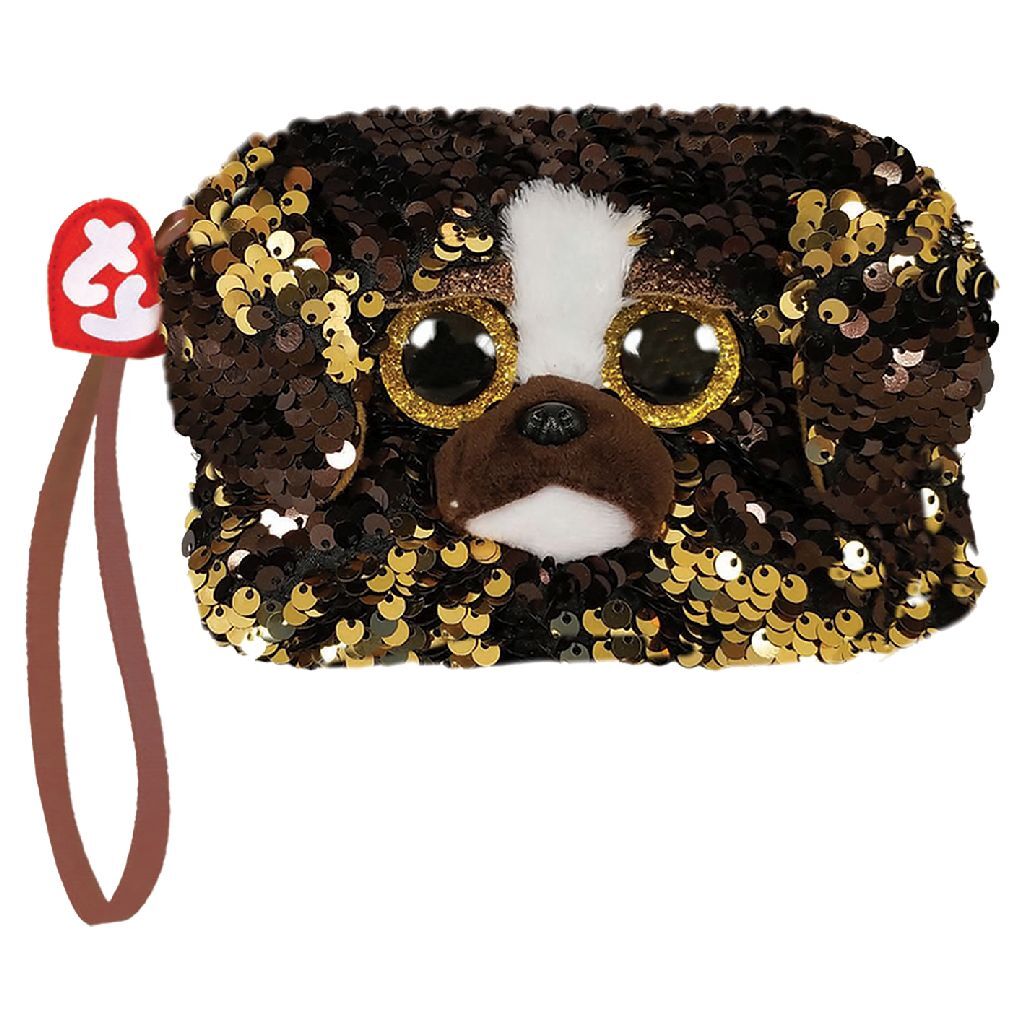 TY fashion portemonnee hond brutus 13 cm bruin goud