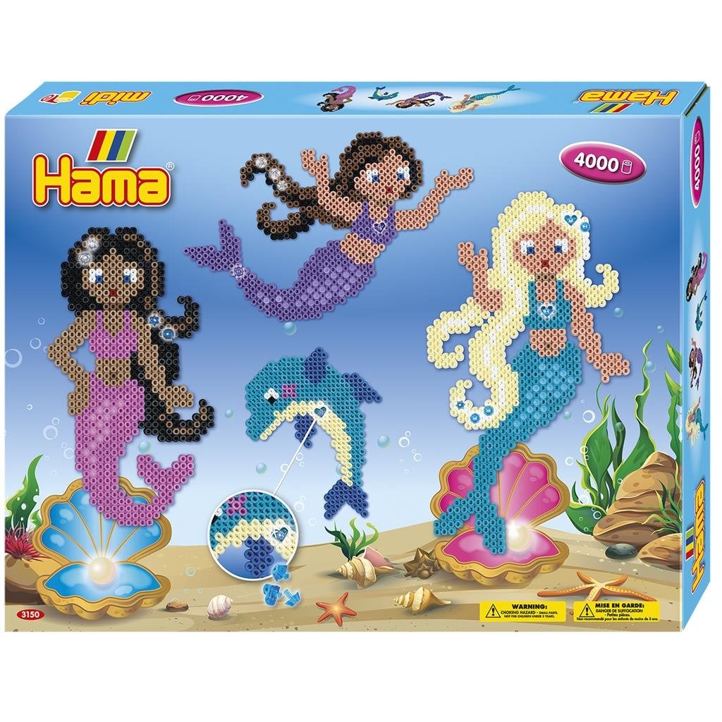 Hama Strijkkralen zeemeerminnen set 4000 stuks multicolor glitter