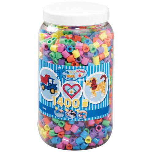 Hama strijkkralen maxi pastelkleuren 1400 stuks