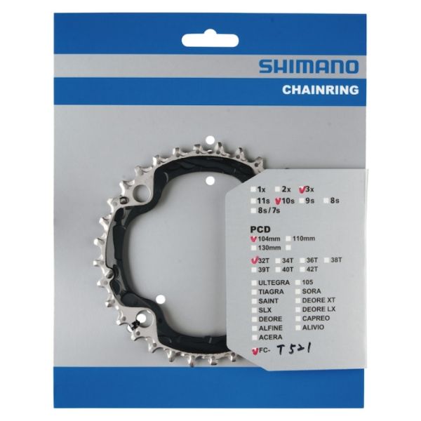 SHIMANO kettingblad fc-t521 chain ring shim. fc-t521 32t ae 4-arm,64mm