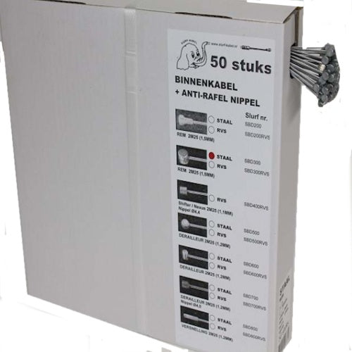 Slurf Kabel binnen sbd300 ds a 50 rvs 225mm rem ton+ anti rafel nip.
