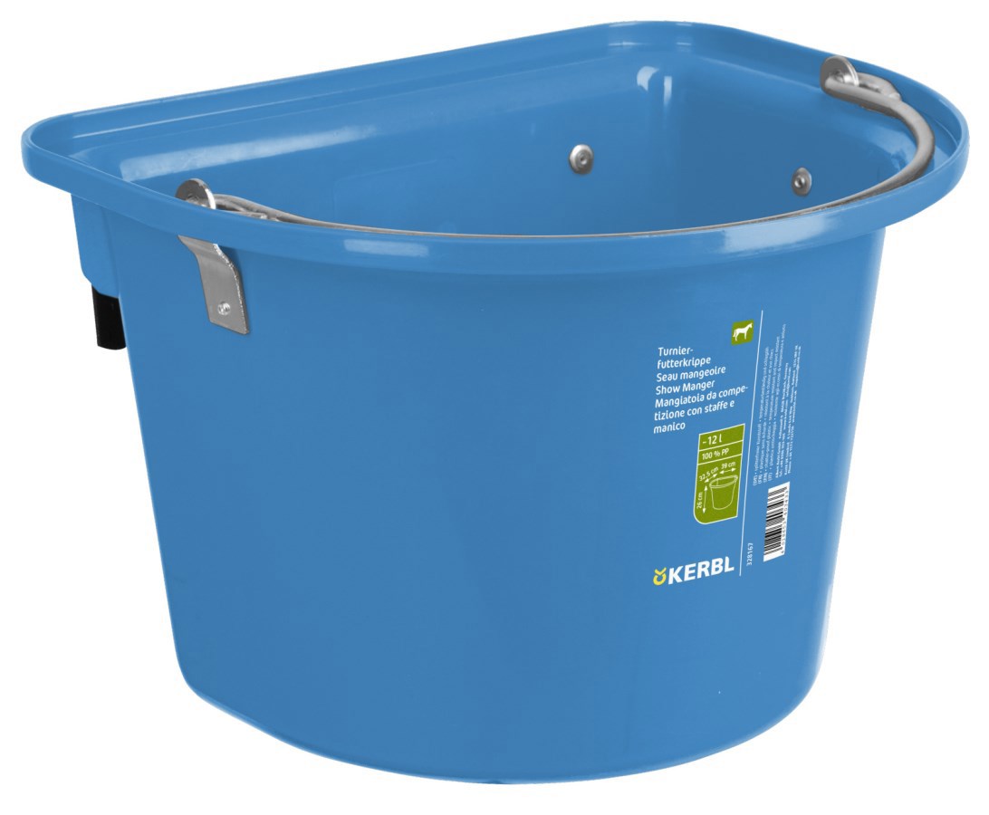 Producten voeremmer met ophanghaken en hengsel royal blauw 12l