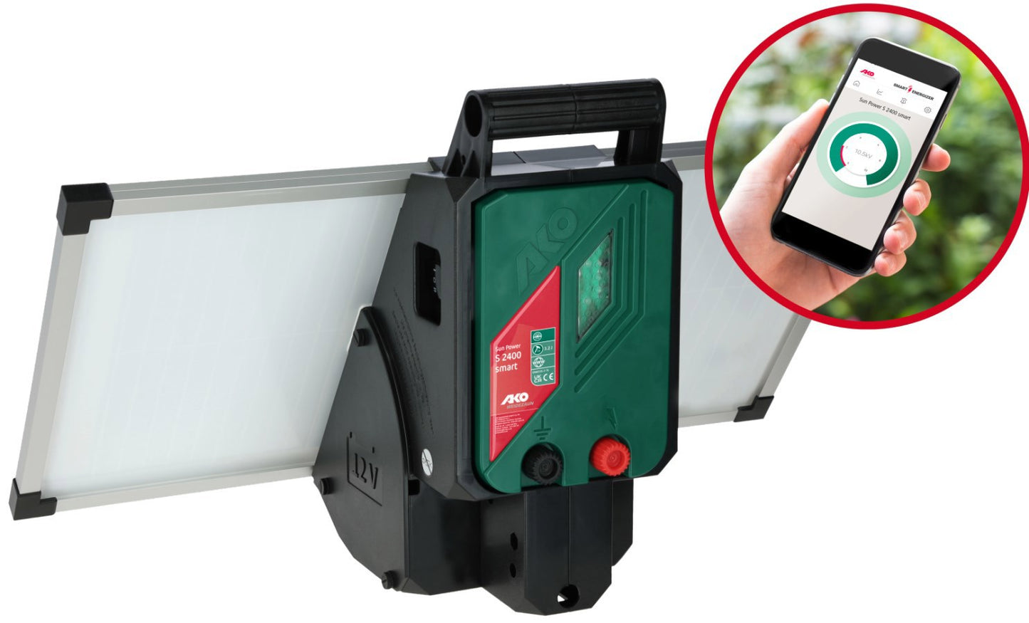 AKO Producten sun power s2400 schrikdraadapparaat smart plus zonnepaneel