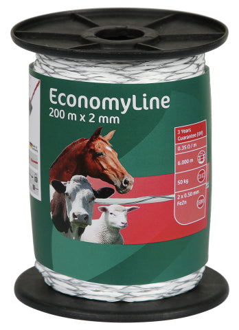 AKO Producten economyline schrikdraad wit kruisgewikkeld 200m