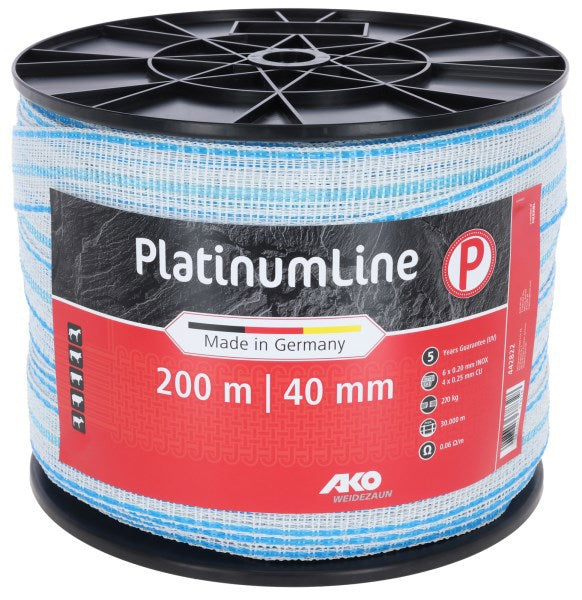 AKO Producten platinumline schriklint 40 mm witblauw 200m