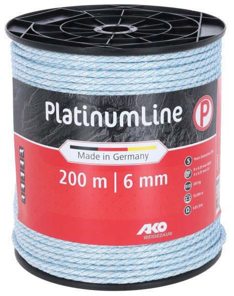 AKO Producten platinumline afrasteringskoord 6mm 200m witblauw