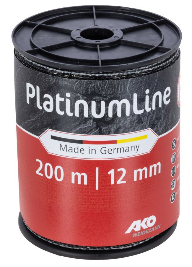 AKO Producten platinumline schriklint 12 mm zwartwit 200m