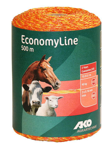 AKO Producten economyline schrikdraad geeloranje 3rvs 016 500m