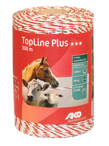 AKO Producten topline plus schrikdraad witrood 3x030 tricond 300m