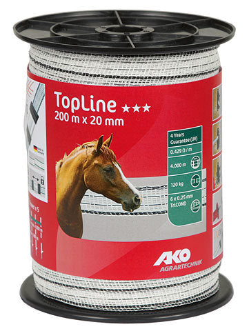 AKO Producten topline schriklint witzwart 2cm 200m