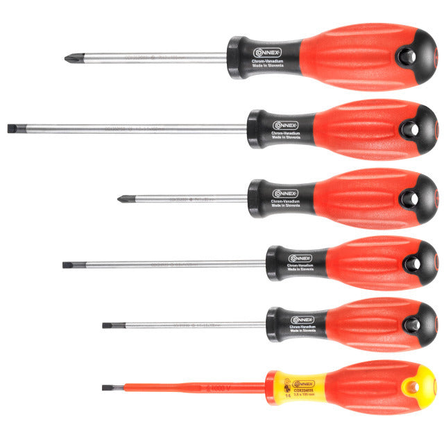 Connex Producten schroevendraaier plat kruis set 6 delig