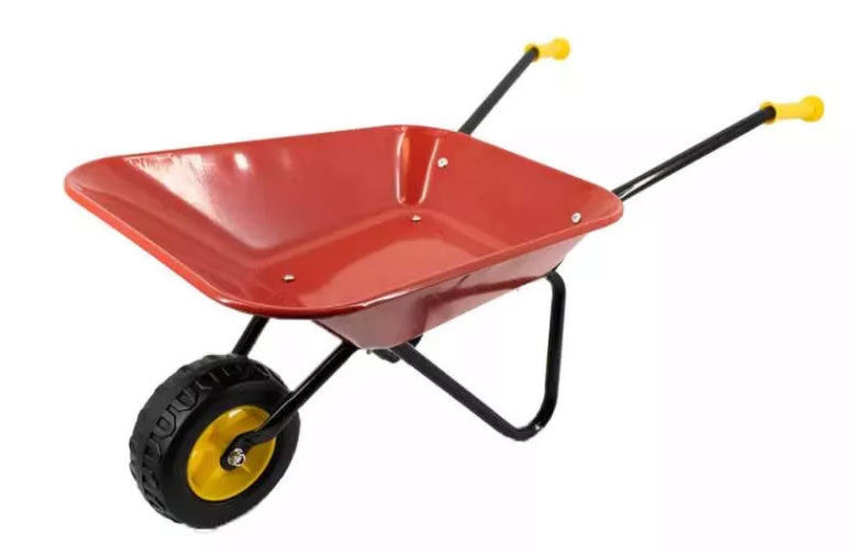 MM Producten kinderkruiwagen metalen bak rood