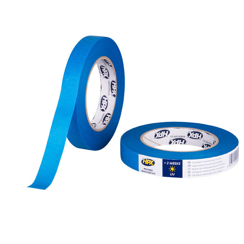 HPX Producten afplakband masking tape uv blauw 19mm x 50m